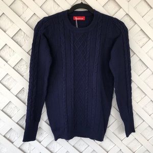 Rocorose Crew Neck Cable Knit Sweater size S